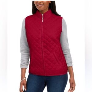 NWT Karen Scott Sport Red Quilted Vest